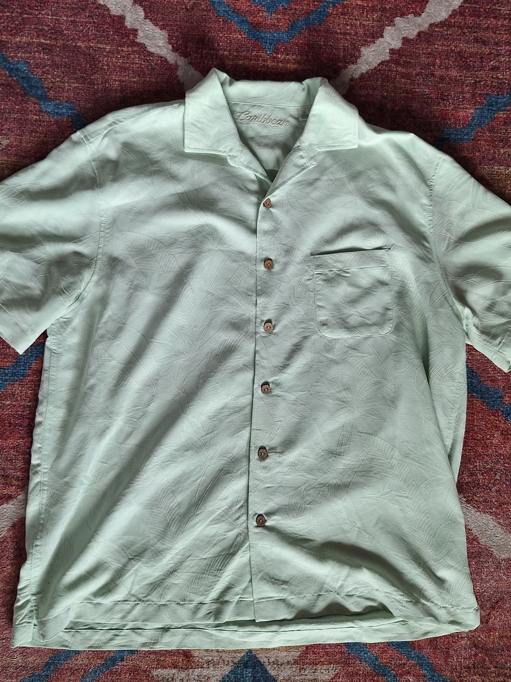Hawaiian Caribbean Brand Shirt in Light Mint